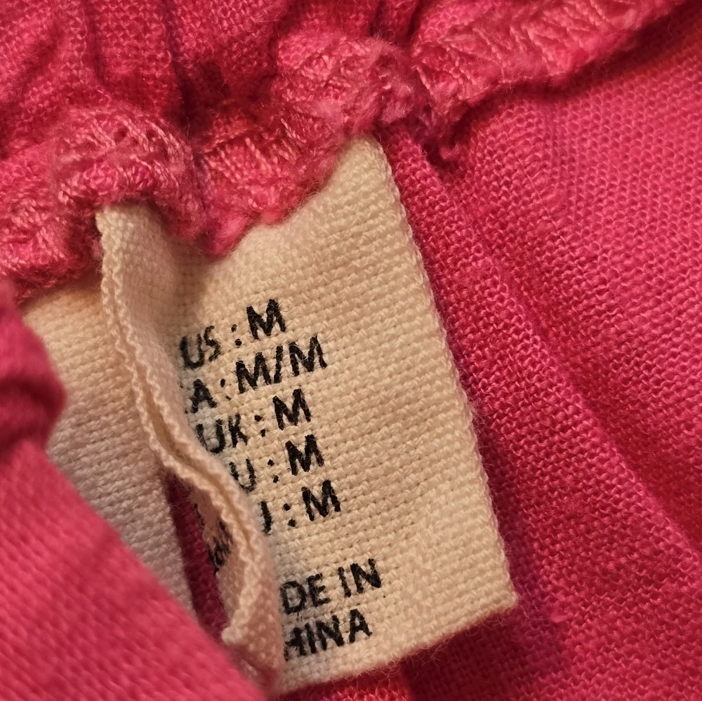 H/G Linen Blend Split Front Leg Pink Beach Pants Size Medium